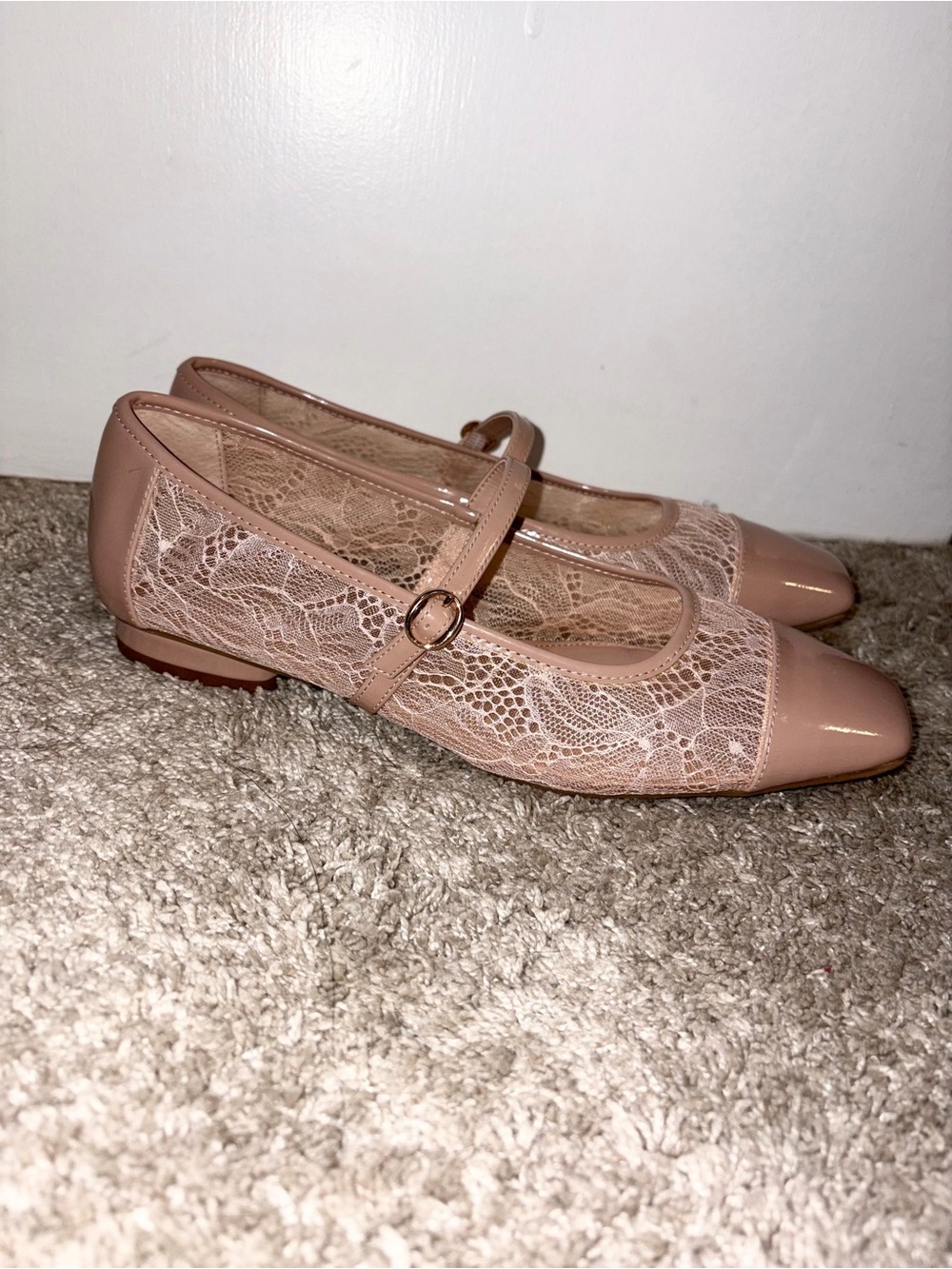 Donald J. Pliner Blush Lace Mary Jane Flats